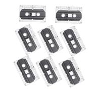 Kisangel 8pcs Clear Case Blank Cassette Tapes for Speech and Music Recording Portable DIY Retro Audio Cartridges for Teaching Party Messages and Voice Recording