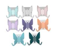 Kisangel 8pcs Decorative Suction Cup Wall Hangers PP Material Bathroom Hooks for Towels Keys Bags Heavy Load-Bearing Non-drip Stylish Random Shape