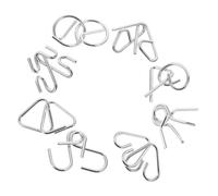 Kisangel 8pcs Metal Physics Puzzles Brain Teaser Games for Challenges to Problem Solving Skills Family Activities and Party Favors