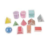 Kisangel 8pcs Multicolored Geometry Manipulatives Set for Transparent Geometric Solids with Surface Area Display Classroom Math Tools for Spatial Thinking and Volume Measurement