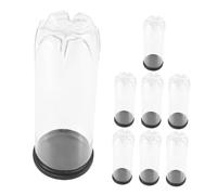 Kisangel 8Pcs Portable Tennis Ball Canister with Dustproof Black Lid Transparent PVC Storage Tube for Indoor Outdoor Training Moisture Resistant Tennis Ball Organizer Container