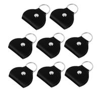 Kisangel 8pcs PU Leather Guitar Pick Holder with Keychain Travel Friendly Plectrum Storage Bag for Electric Acoustic Bass Mandolin and Ukulele Players Scratch Resistant Design