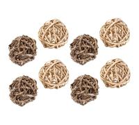 Kisangel 8pcs Small Animal Chewing Balls Handmade Straw and Willow Balls for Rabbits Guinea Pigs Hamsters Natural Dental Care for Teeth Grinding and Interactive Play