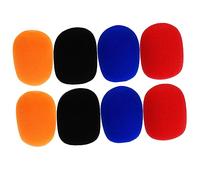 Kisangel 8pcs Thick Mic Covers Windshield for Handheld Microphones, Multi-color Foam Microphone Windscreens with Red, Orange, Black, and Navy for Ktv and Stage Performance