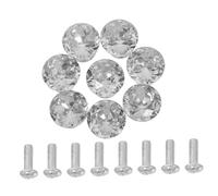 Kisangel 8pcs Transparent Mini Knobs Compact Door Pull for Cabinets Wardrobes Bathroom Dressers Single Hole Decorative Handles with Comfortable Spherical Design for Small Spaces