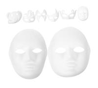 Kisangel 8pcs White Paper Pulp DIY Masks for Painting and Decorating Blank Masquerade Face Masks in Various Shapes Safe Craft Material for Party Art Class and Creative Activities