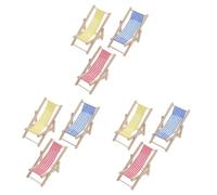 Kisangel 9 pcs Miniature Foldable Beach Chair Models for Dollhouse Lightweight Landscape Decor Red Blue Yellow and Easy to Clean Micro Beach Accessories