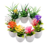 Kisangel 9pcs Miniature Dollhouse Plants Realistic Artificial Succulent Potted Greenery for Dollhouse Garden Decorations Faux Bonsai Ornaments for Living Dioramas and Miniature Scenery