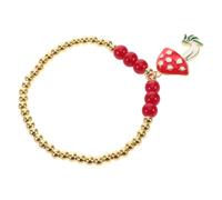 Kisangel Accessory Gold and Formal for Casual for Outings Events Versatile Elegant Mushroom Zircon Bracelet, Adjustable Copper Chain with Plating Dripping Oil Finish Women