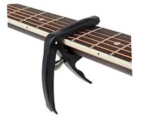 Kisangel Acoustic and Electric Guitar Capo Spring Loaded Abs Clamp for Quick Fret Changes Secure Grip Guitar Accessory for Folk and Country Music Easy One Hand Operation Black Model