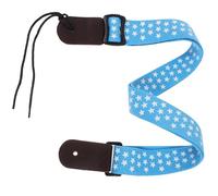 Kisangel Adjustable Blue Pure Cotton Ukulele Strap with Leather Head Solid High-strength Material for Standing Performance Convenient for Easy Carry Essential Musical Instrument Accessory