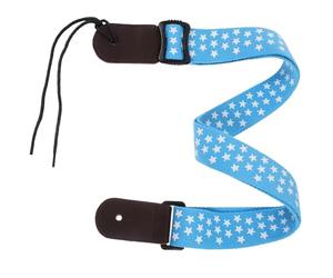 Kisangel Adjustable Blue Pure Cotton Ukulele Strap with Leather Head Solid High-strength Material for Standing Performance Convenient for Easy Carry Essential Musical Instrument Accessory