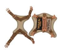 Kisangel Adjustable Escape Cat Harness and Leash with Padded Khaki Vest Metal D-ring for Secure Attachment Quick Buckle Wear for Comfortable Walking and Training of Cats and Small Dogs