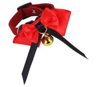 Kisangel Adjustable Handmade Red Bowknot Pet Bird Collar with Bell, Lightweight and Highly Practical Cloth Collar Ornament for Holiday Gatherings and Festive Occasions