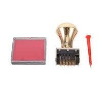 Kisangel Adjustable Roller Date Stamper with Copper Metal Construction, Efficient Workflow Optimization, Suitable for Scrapbooking and Card Making, Handheld Rotary Date Marker for Paperwork