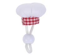 Kisangel Adjustable Small Pet Chef Hat in White Cloth with Machine Washable Fabric and Unique Cute Design for Hedgehogs and Hamsters at Halloween and Animal Themed Events