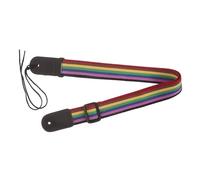 Kisangel Adjustable Ukulele Shoulder Strap Woven Leather Sling with Sturdy Tail Pin for Adults and Beginners Comfortable Soft Support for Travel Festivals and Live Shows Dark Rainbow