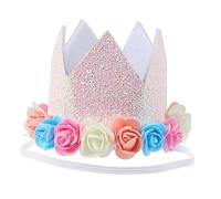 Kisangel Adorable Birthday Hat for Thickened Felt Cloth Crown with Colorful Flowers Eye Catching Birthday Party Supplies for Theme Parties and Celebrations Random Color