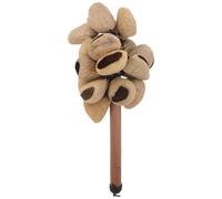 Kisangel African Bells Wooden Handle Shaker Maracas Musical Instrument Nut Rattle for Dance Traditional Performances African Rhythm