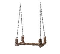Kisangel African Grey Parrot Toys Wooden Perch Stand Swing Training Rack Random Color