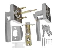 Kisangel Aluminum Alloy Square Door Handle with Key for Bedrooms and Bathrooms Matte Finish Interior Lock Triple Key Security Easy Installation for Standard Wooden Doors Modern American