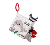 Kisangel Animal Cloth Book High Contrast Cognition Training Soft Sensory Educational Book for Interactive Newborns