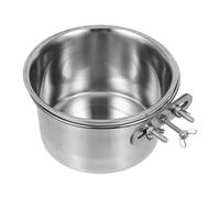 Kisangel Anti-spill Deep Stainless Steel Dog Bowl Clamp for Cage Space-saving Hanging Feeder for All Dog Non-spill Design Keeps Feeding Area Clean