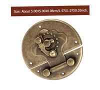 Kisangel Antique Copper Jewelry Box Lock Buckle Vintage Chinese Style Cabinet Latch for Wood Case Secure Closure Replacement for Keepsake and Boxes