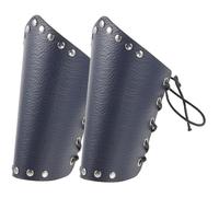 Kisangel Archery Arm Guard Leather Sleeve Protector Bow Arm Guard for Outdoor Sports Blue Leather Bowstring Pressure Shield Lightweight and Portable for Hunting and Target Practice