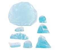 Kisangel Arctic Iceberg Model Small Figures Realistic Miniature 8pcs Resin Penguins Delicate Practical for DIY and Cultivating Creativity for Christmas Decorations and Home Decor