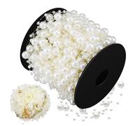 Kisangel Artificial Pearl Beads String Garland 30m Roll Beige Abs Material Fine Workmanship Wedding Decoration for Home Furnishings and Crafting Jewelry