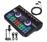 Kisangel Audio Console Mixer Audio Mixers with Mixing Technology Plug and Play Compatibility Black Metal Plastic for Podcast Setups