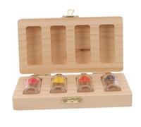 Kisangel Baby Tooth Case and Fetal Hair Keepsake Box for Kids Solid Wood Baby Keepsake 4 Slots and Teeth Storage Organizer for Memory Collection