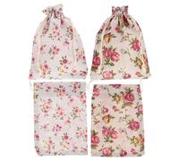 Kisangel Bags 4pcs Made of Breathable Cotton and Linen Lavender Multi-functional Use Drawstring Sachet for Chinese Holidays and Moon Festivals, 13x18cm for Storing Jade, Keychains