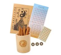 Kisangel Bamboo Divination Sticks with Bucket and Book Smooth Polished Chinese Fortune Telling Props for Beginners Accurate Trigrams for Feng Shui and Buddhist Divination Games