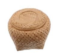 Kisangel Bamboo Tea Storage Box with Lid Small Wicker Basket Handwoven Organizer for Tea Bags Snacks and Fruit Versatile Elegant Chest Suitable for Home and Office Use