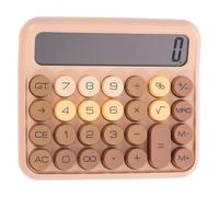 Kisangel Basic Students Calculator Tool Compact Coffee Colour Design with Division and Multiplication Functions, Abs Material for Office and School Use Suitable for Desk or Can be Put
