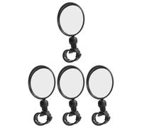 Kisangel Bike Rearview Mirror Plastic Glass Wide Angle Convex 4pcs 180° Adjustable Black Handlebar Mounted for E-bikes and Road Cycling