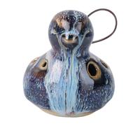 Kisangel Bird Shape 6 Hole Ocarina Music Instrument - Ceramic Whiteware Portable Folk Wind Instrument Ergonomic Design and Manual Tuning for Home Practice and Travel