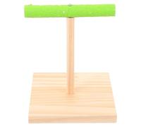 Kisangel Bite-resistant Bird Perch Wooden Parrot Stand Assorted Color Multi-functional Design Safe for Birds Training and Interacting Play Stand