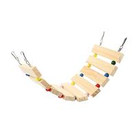 Kisangel Bite Resistant Wooden Hamster Ladder Natural Wood Climbing Bridge for Small Pets Durable Cage Accessory for Hamsters Guinea Pigs and Small Animals