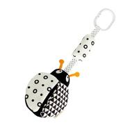Kisangel Black and White Animal Crib Pendant Carriage Pendant Sensory Wind Chime for Early Education with Clip Hanging Ring Lightweight Interactive Plaything for Newborn Visual Development