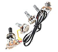 Kisangel Black Hat Rocker Switch A500k and B500k for Guitar Potentiometer Harness Metal Wiring for Electric Guitar Switch Knob Includes Jack and Random Cables