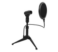 Kisangel Blowout Screen for Microphone Desktop Tripod Stand Mic Clip Pop Filter Bracket Holder for Live Streaming Studio Use