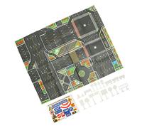 Kisangel Boys and Girls Road Map Playmat Traffic Sign Toys Kit for Early Education Miniature Traffic Signs Cones