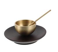Kisangel Brass Mini Singing Bowl Set with Wooden Base and Mallet, Handmade Meditation Sound Bowl for Yoga, Prayer, and Mindfulness Therapy in Stress Relief and Chakra Healing