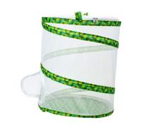 Kisangel Butterfly and Insect Observation Box Portable Outdoor Cage Foldable Mesh Breeding Habitat 30x35cm Green for Boys and Girls Nature Exploration