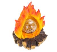 Kisangel Campfire Night Light with Weather Resistant Resin Design Garden Ornaments Solar Powered Realistic Flame Effect for Home Decor and Halloween Party Campfire Lights