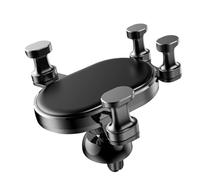 Kisangel Car Phone Stand Gravity Rotative Mount with Soft Silicone Clips Rotation One-hand Operation Air Vent Holder for Safe Driving Navigation Black