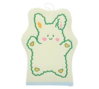 Kisangel Cartoon Rabbit Embroidered Exfoliating Bath Glove for Kids Toddlers, Soft Cleaning Scrubbing Mitt for Baby Bathing and Dead Skin Removal, Green Animal Pattern